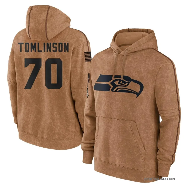 Laken Tomlinson Men's Brown Seattle Seahawks 2023 Salute To Service Club Pullover Hoodie