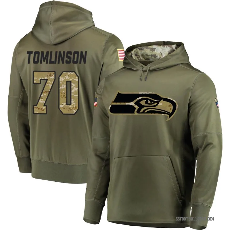 Laken Tomlinson Men's Olive Seattle Seahawks Salute to Service Pullover Hoodie